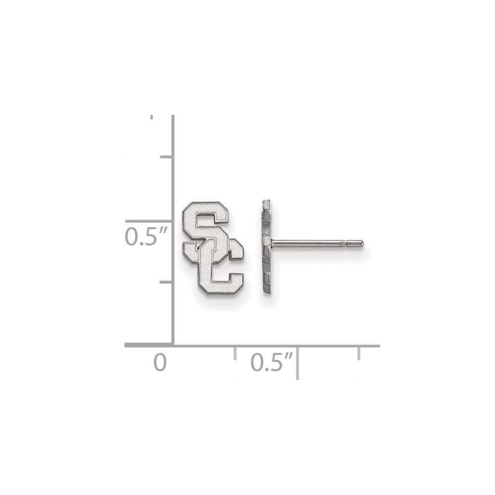 Sterling Silver LogoArt Official Licensed Collegiate University of Southern California (USC) XS Post Earring