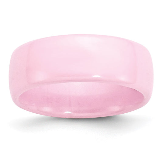 Ceramic Pink 8mm Polished Band Size - 9