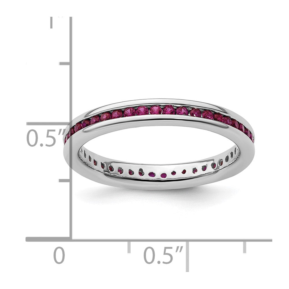 Sterling Silver Stackable Expressions Polished Created Ruby Ring Size -10
