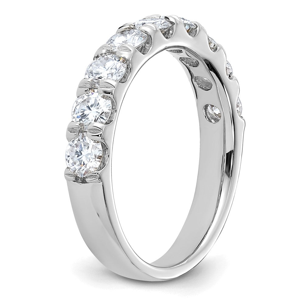 14kw 1.50ct. 9 Stone D E F Pure Light Moissanite Band