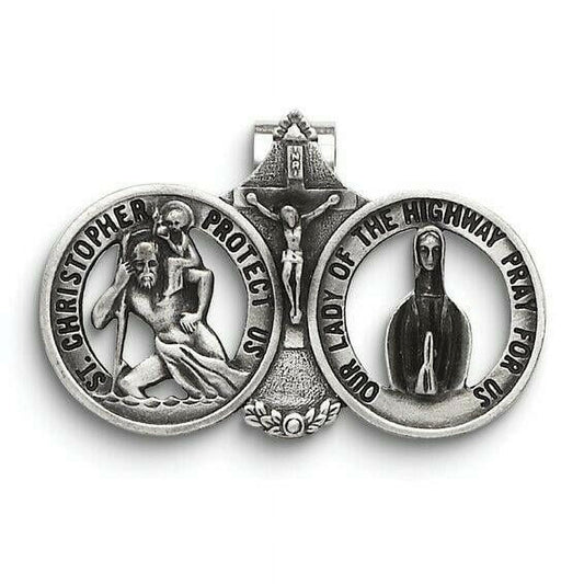 Cathedral Art Saint Christopher/Our Lady of Highway Auto Visor Clip KVC101