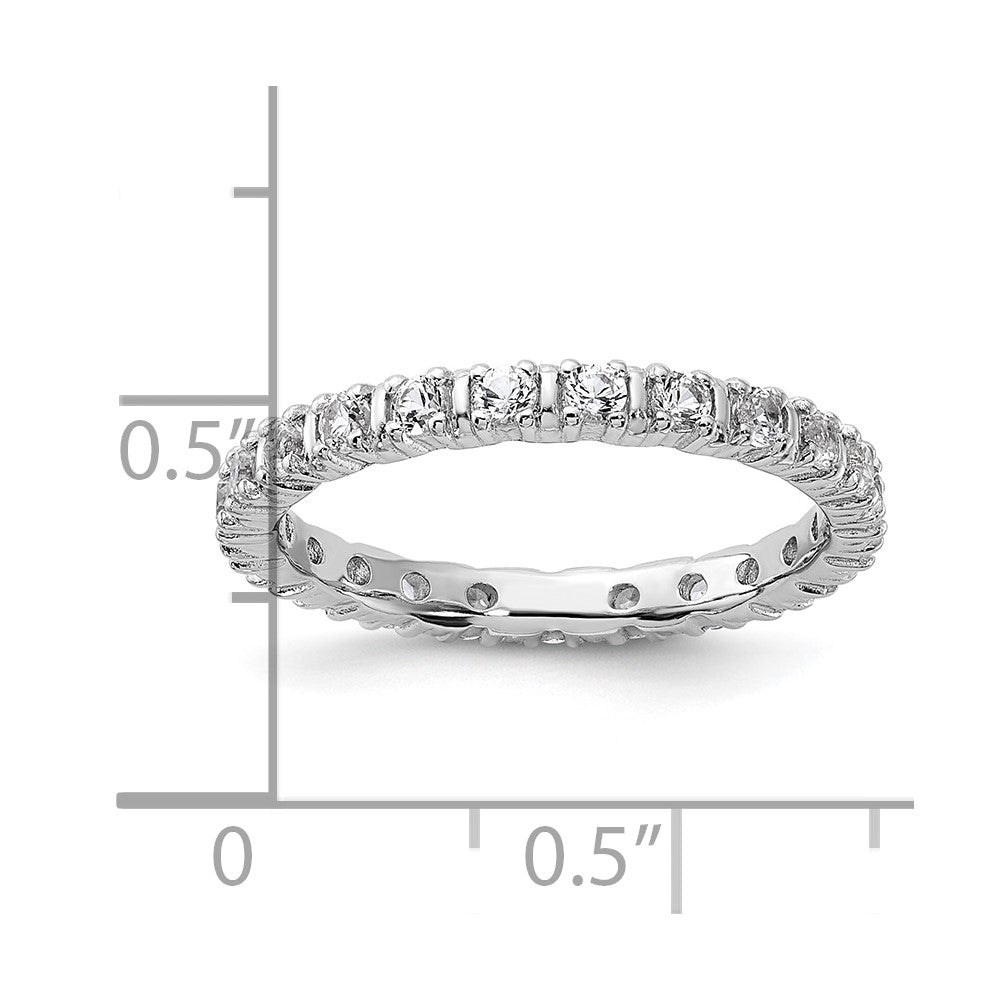 Sterling Silver Stackable Expressions Created White Sapphire Ring