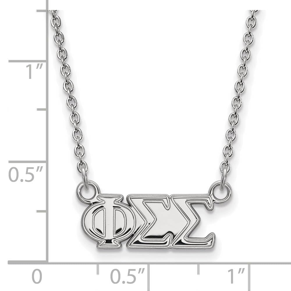 Sterling Silver 18in Official Licensed Greek Sororities Phi Sigma Sigma (???) Medium Pendant w/ Necklace
