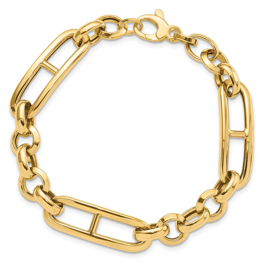 14K Polished Fancy Link Bracelet 7.5  inches