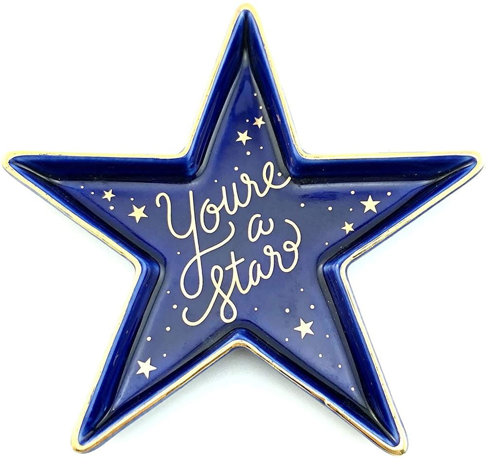 Star-Shaped Ceramic Trinket Plate and Decorative Jewelry Dish