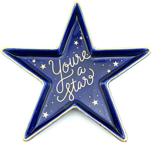 Star-Shaped Ceramic Trinket Plate and Decorative Jewelry Dish