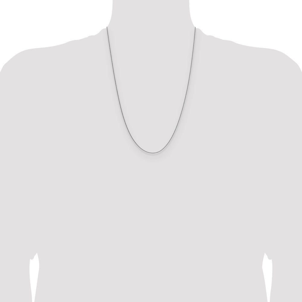 14K White Gold 1mm D/C Oval Link Chain