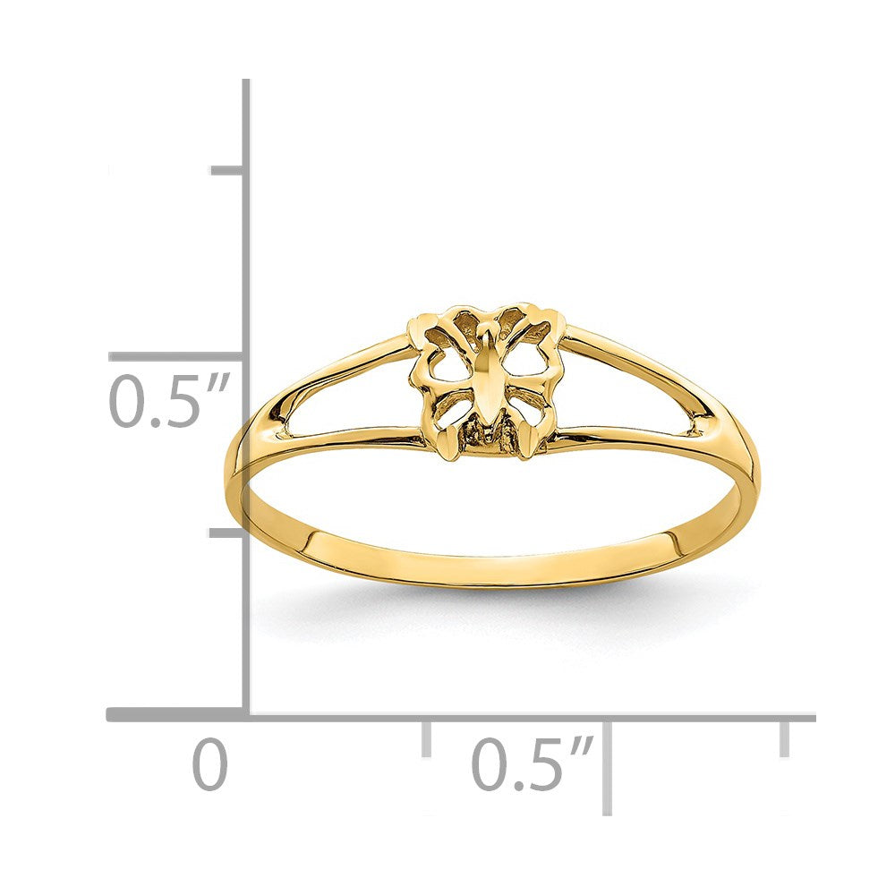 14K Mini Butterfly Ring Size 7