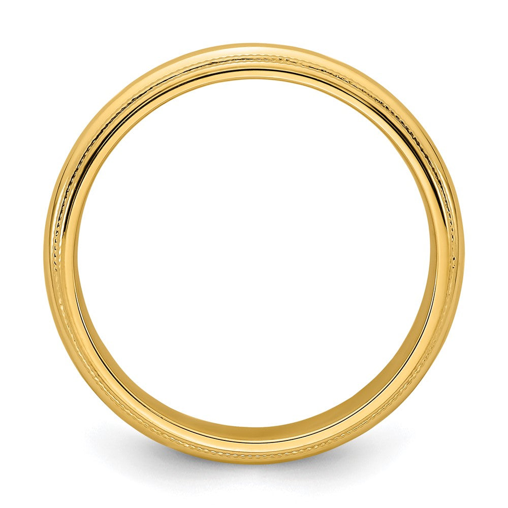 14k Yellow Gold 6mm Double Milgrain Comfort Fit Wedding Band Size 11.5