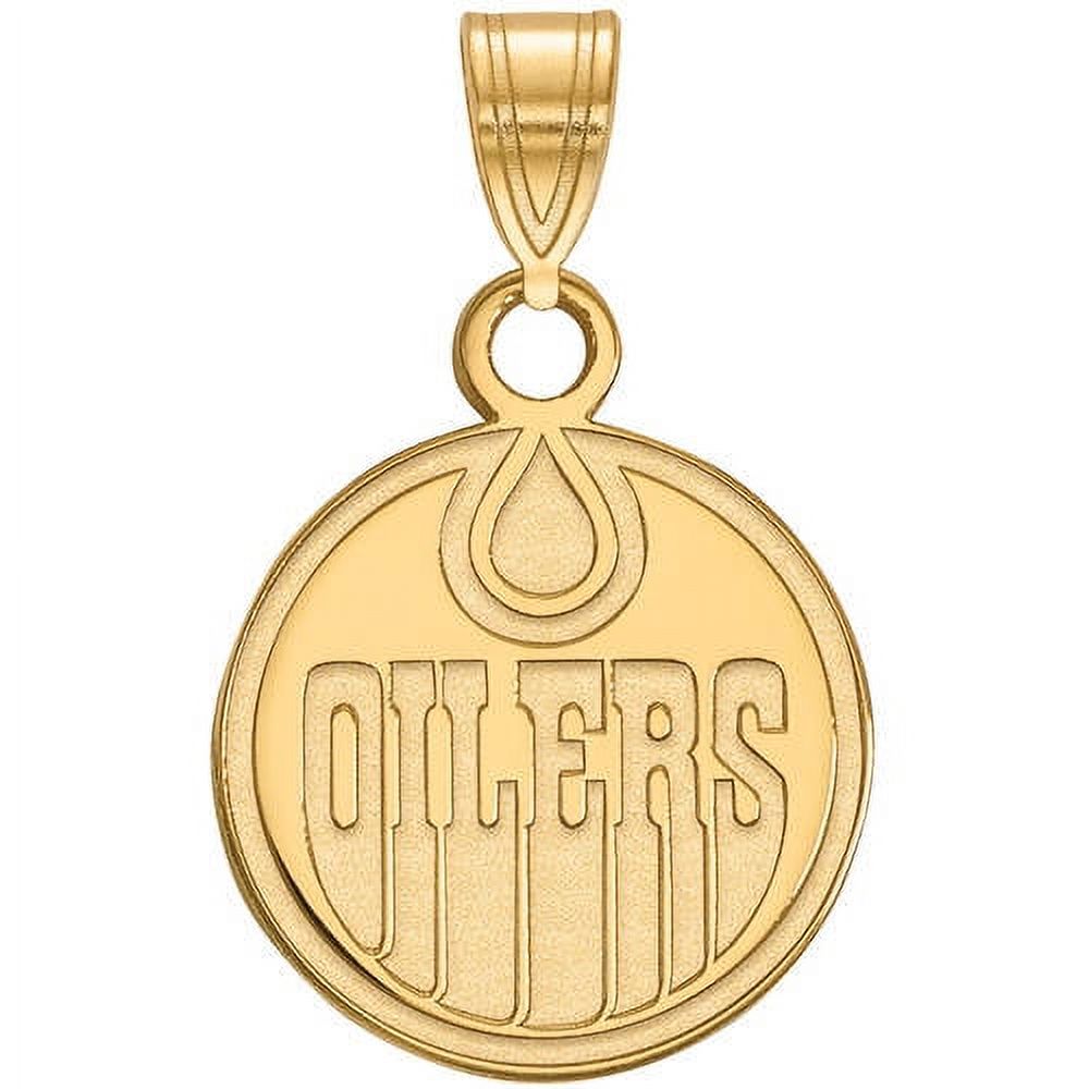 LogoArt 10K Yellow Gold NHL LogoArt Edmonton Oilers Small Pendant