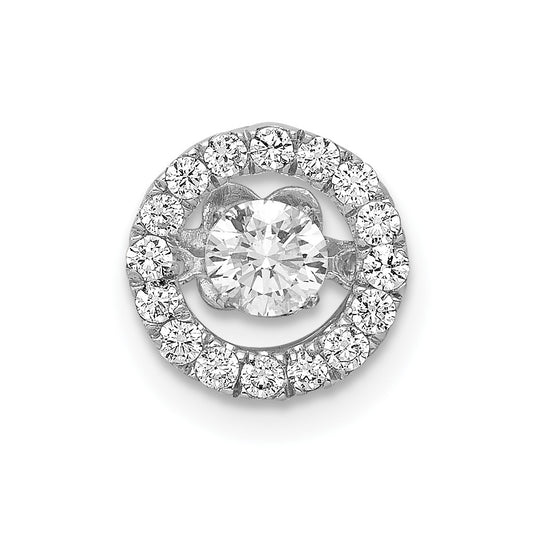 14k White Gold 3/8 carat Lab Grown Diamond VS/SI+ G+ Complete Vibrant Chain Slide Pendant