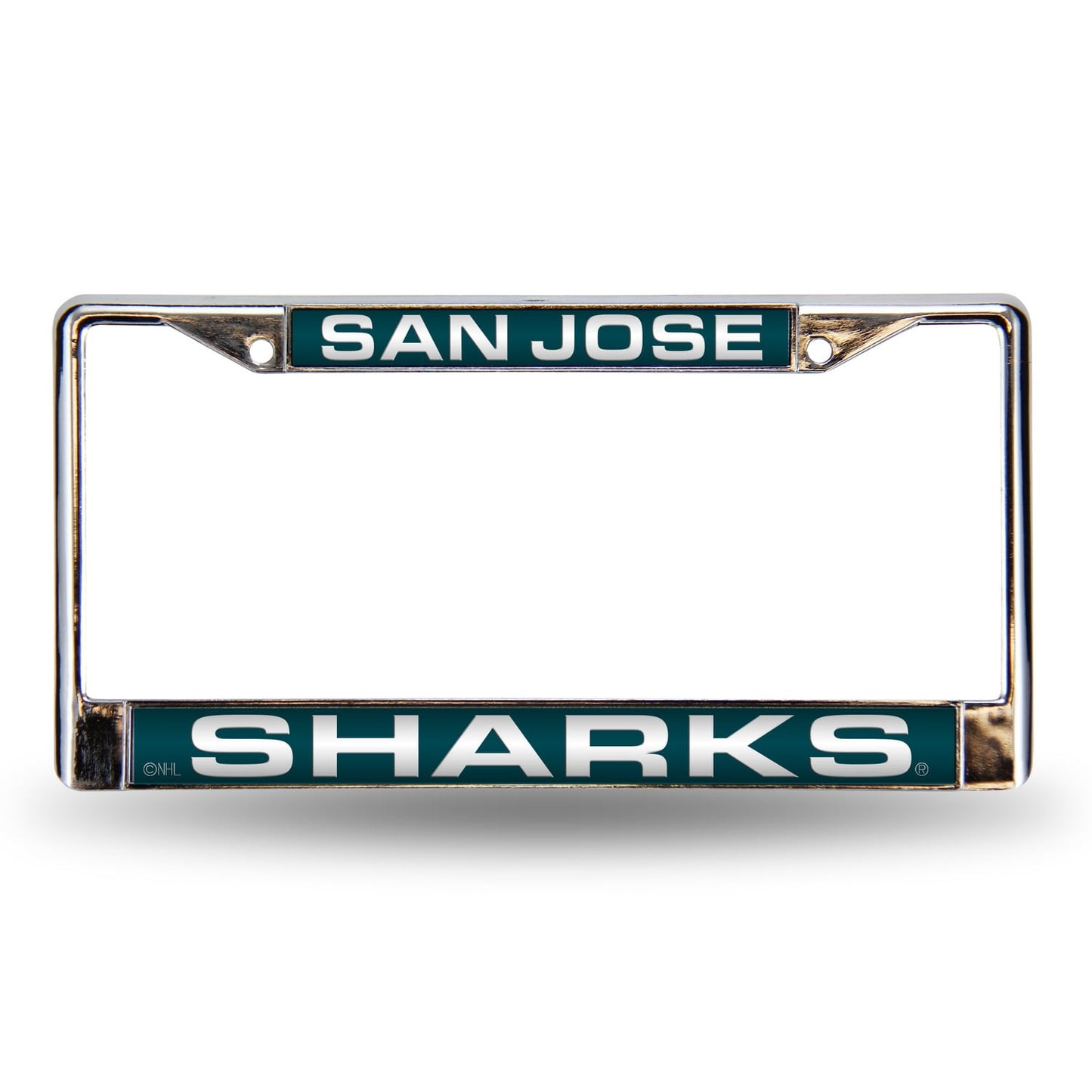 San Jose Hockey Shark's Chrome Metal Laser Cut License Plate Frame