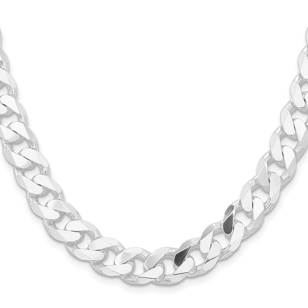 Sterling Silver Rhodium-plated 11mm Curb Chain 24 Inches