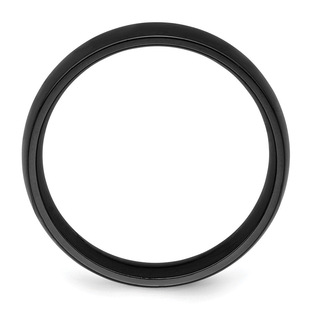 Black Zirconium Polished 6mm Band Size - 12