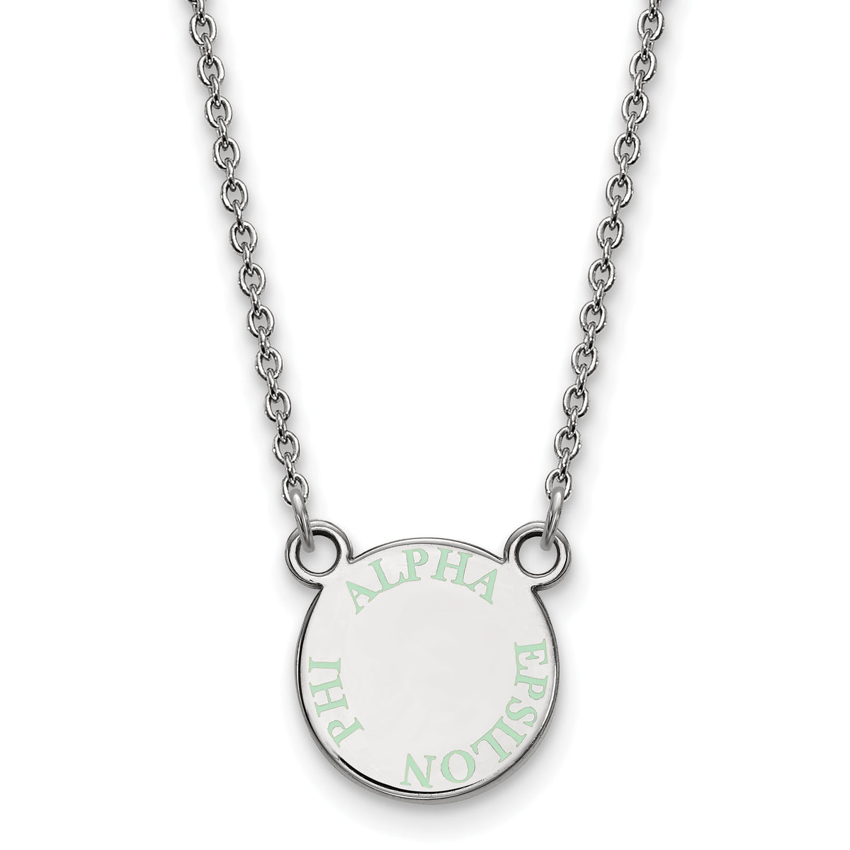 Sterling Silver 18in Official Licensed Greek Sororities Alpha Epsilon Phi XS Enamel Pendant w/Necklace