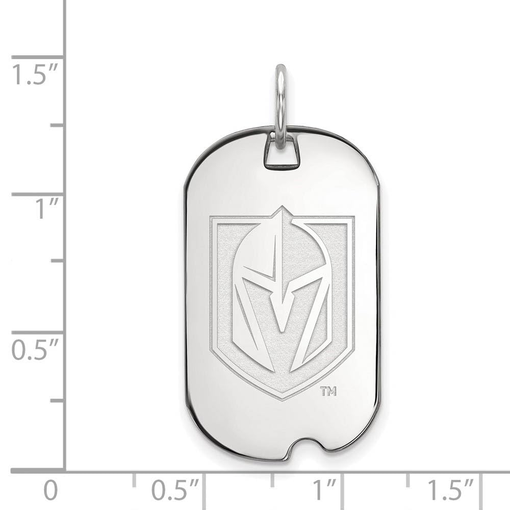 Sterling Silver Rh-plated LogoArt Vegas Golden Knights Small Dog Tag Q-SS016VGK