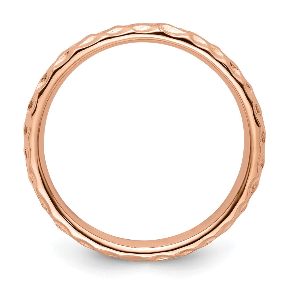 Sterling Silver Stackable Expressions Pink-plated Ring Size -6