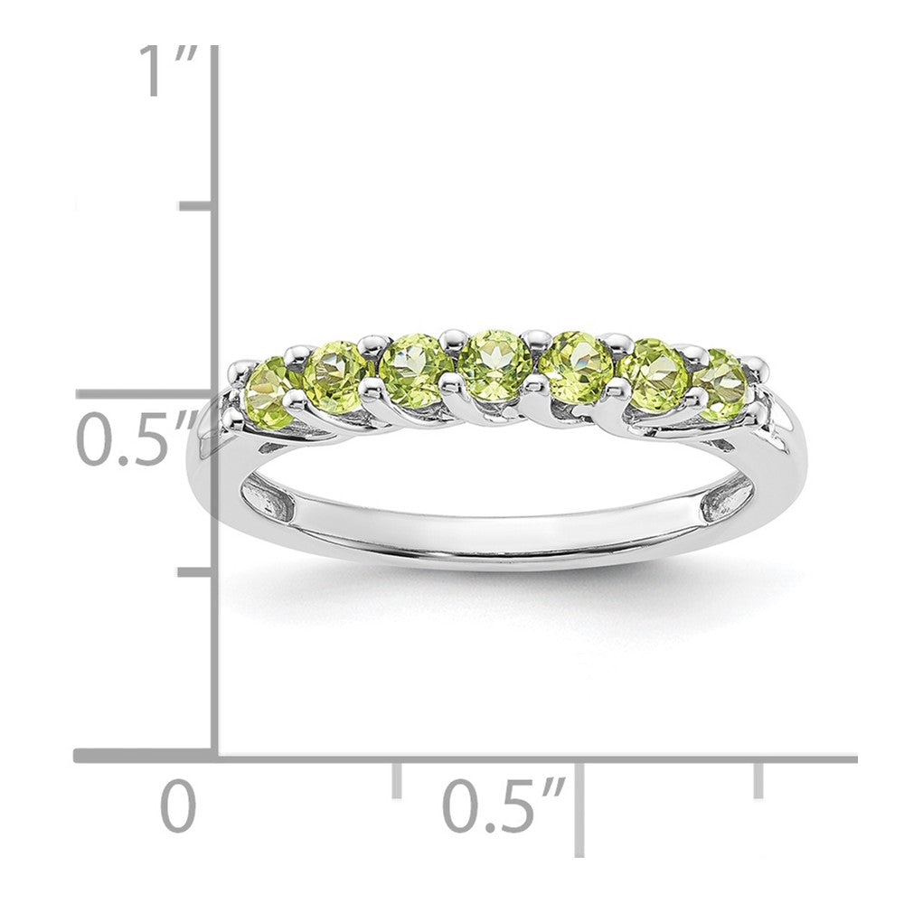 10k White Gold Peridot & Diamond Ring
