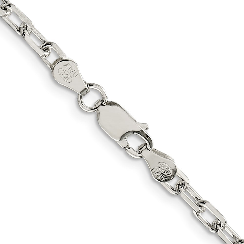 Sterling Silver 3.75mm Diamond-cut Long Link Cable Chain 22 Inches