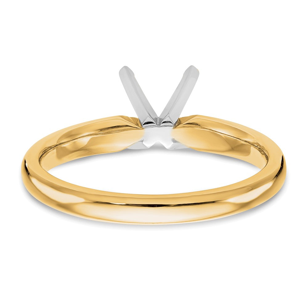 14k Two-Tone 3/4 carat Medium-Weight Comfort-Fit 4-Prong Round Solitaire Ring Mounting