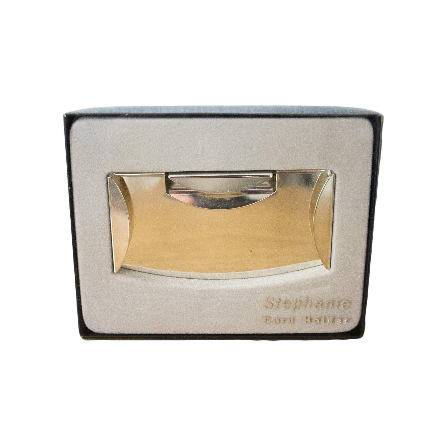 Silver-tone Money Clip and Business Card Holder QGL8041