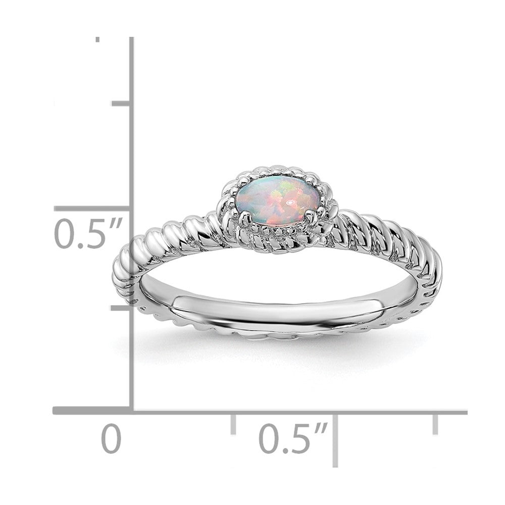 Sterling Silver Stackable Expressions Created Opal Ring