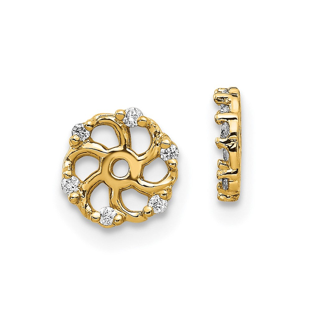 14k 1/20 carat Lab Grown Diamond VS/SI+ G+ with 4.5 mm Opening Earring Jacket