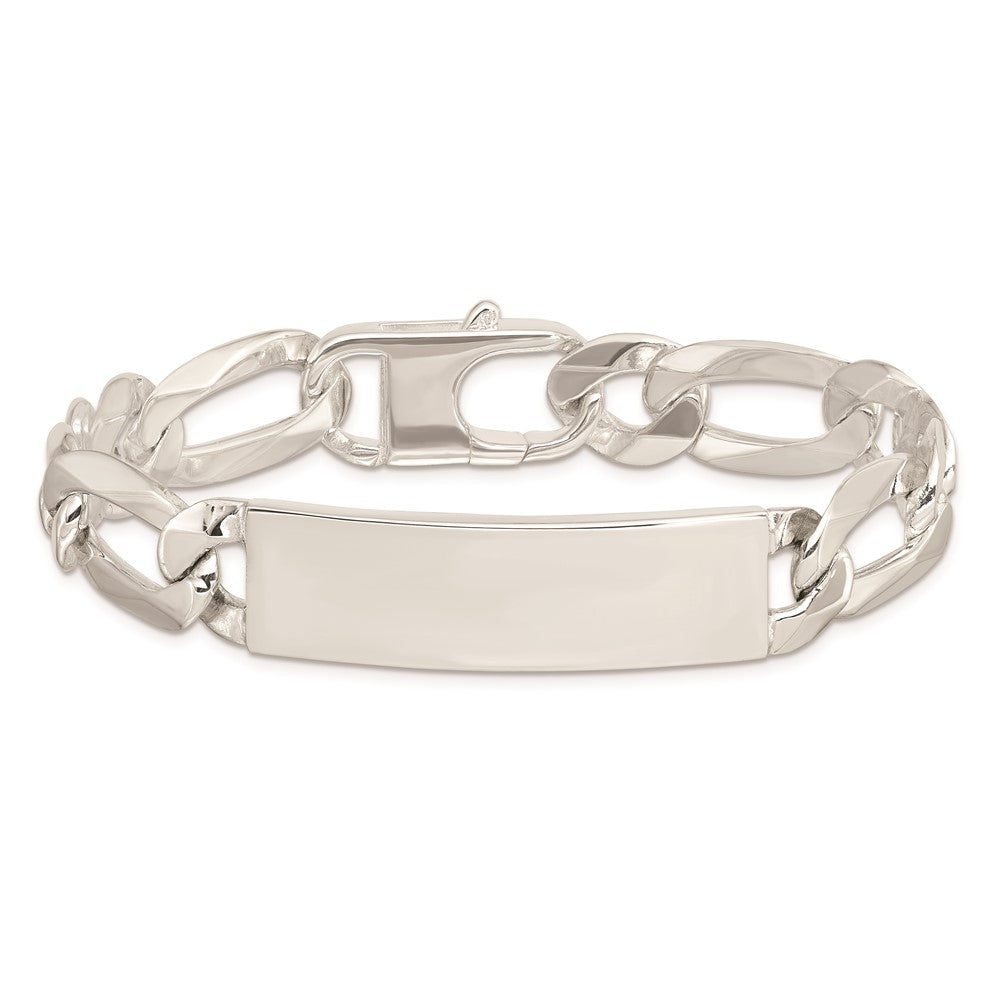 Sterling Silver Figaro Link ID Bracelet 8.5 inches