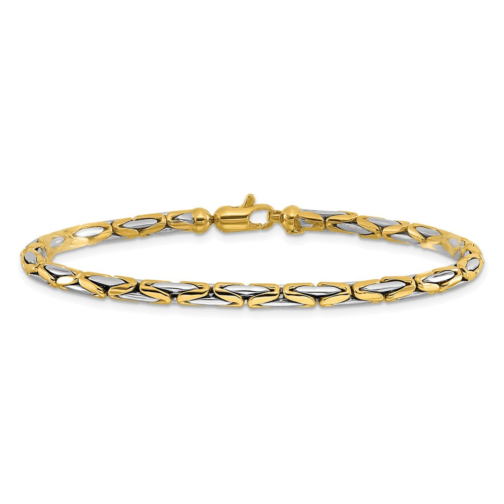 14K Two-Tone Polished Fancy Link Bracelet 7.5  inches