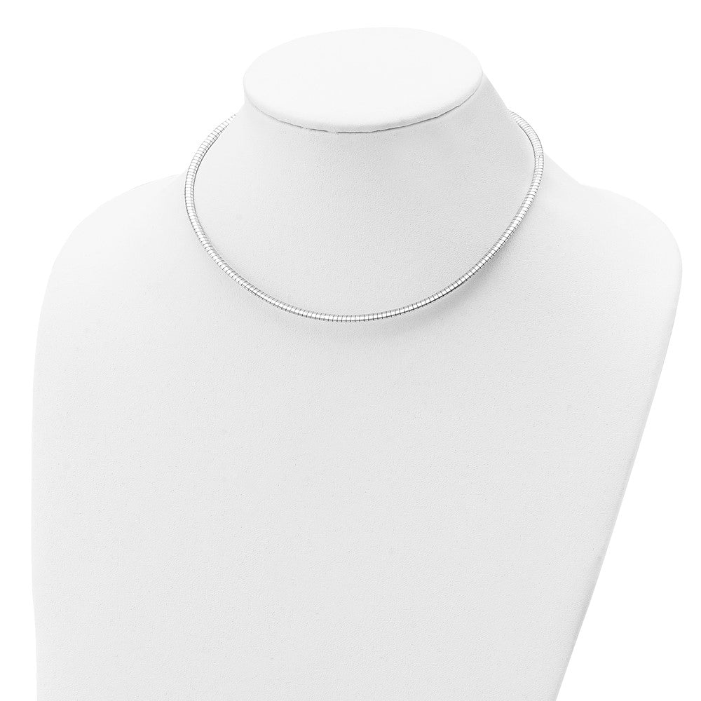 Sterling Silver Rhodium-plated 3.25mm w/2in. Ext Cubetto Chain 16 Inches