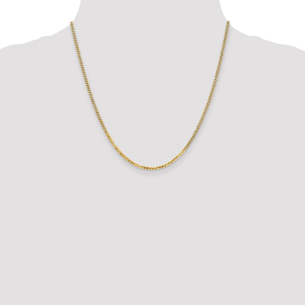 14K 2.2mm Flat Beveled Curb Chain