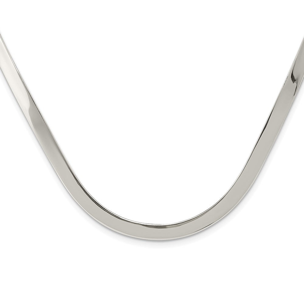 Sterling Silver 5mm Polished Neck Collar 14 Inches