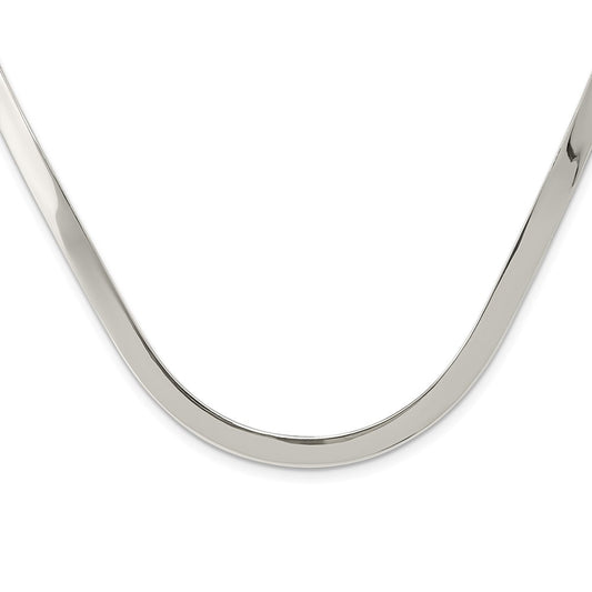 Sterling Silver 5mm Polished Neck Collar 14 Inches