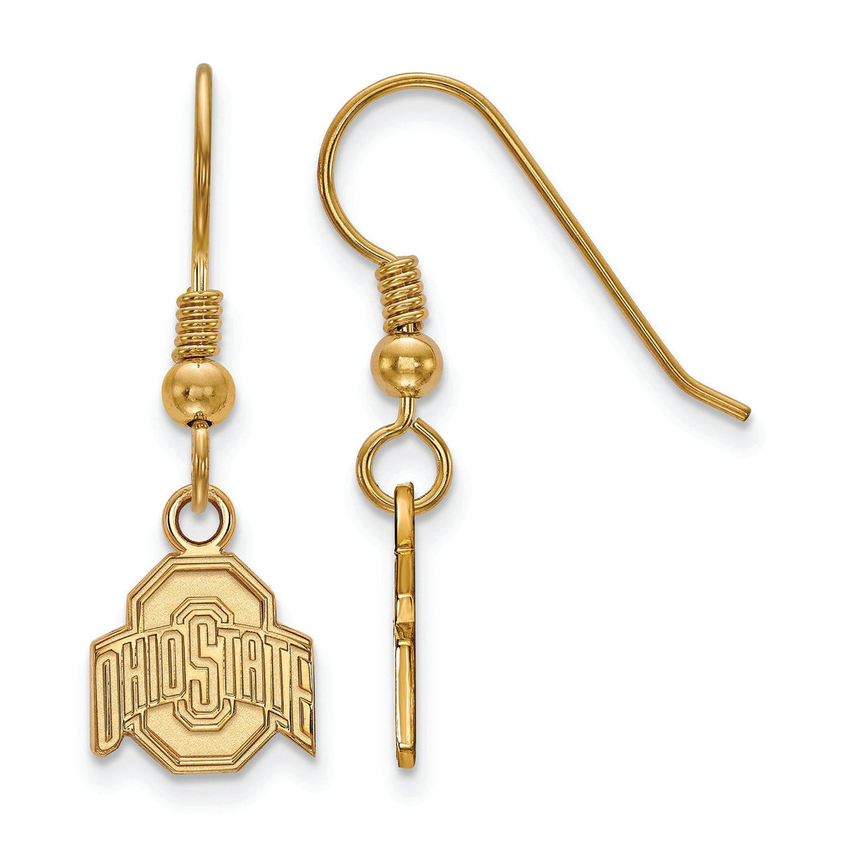 Women's Ohio State Buckeyes Gold Plated XS Dangle Earrings