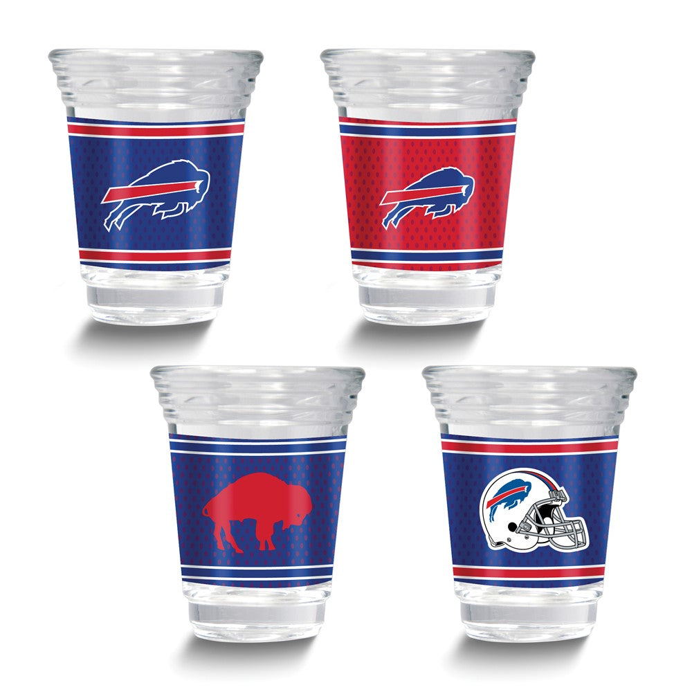 NFL Buffalo Bills 4-piece 2 oz. Shot Glass Set