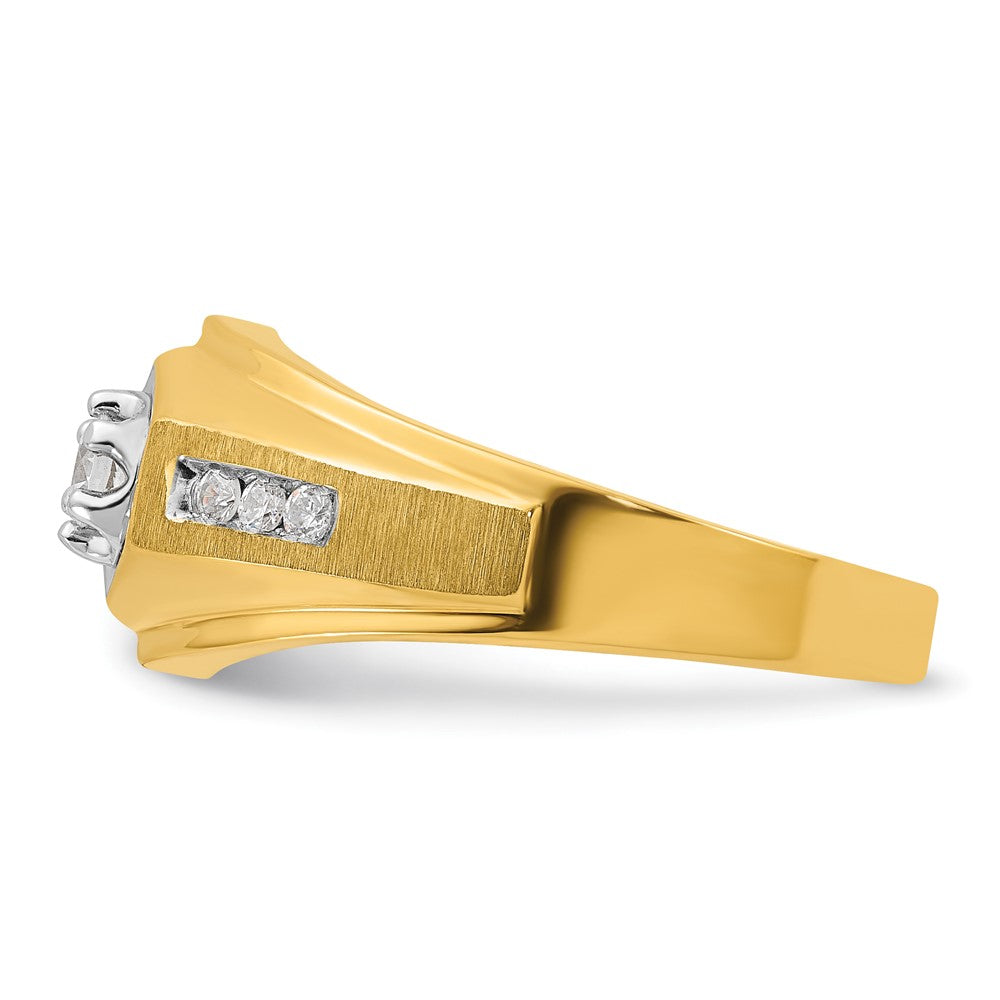 14k IBGoodman Men's Polished and Satin Diamond Ring Mounting