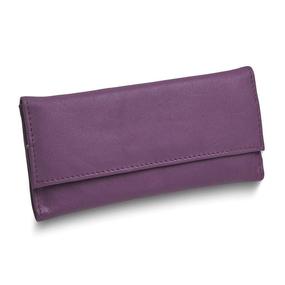 Purple Leather Magnetic Closure Slim Jewelry Wallet GM17711