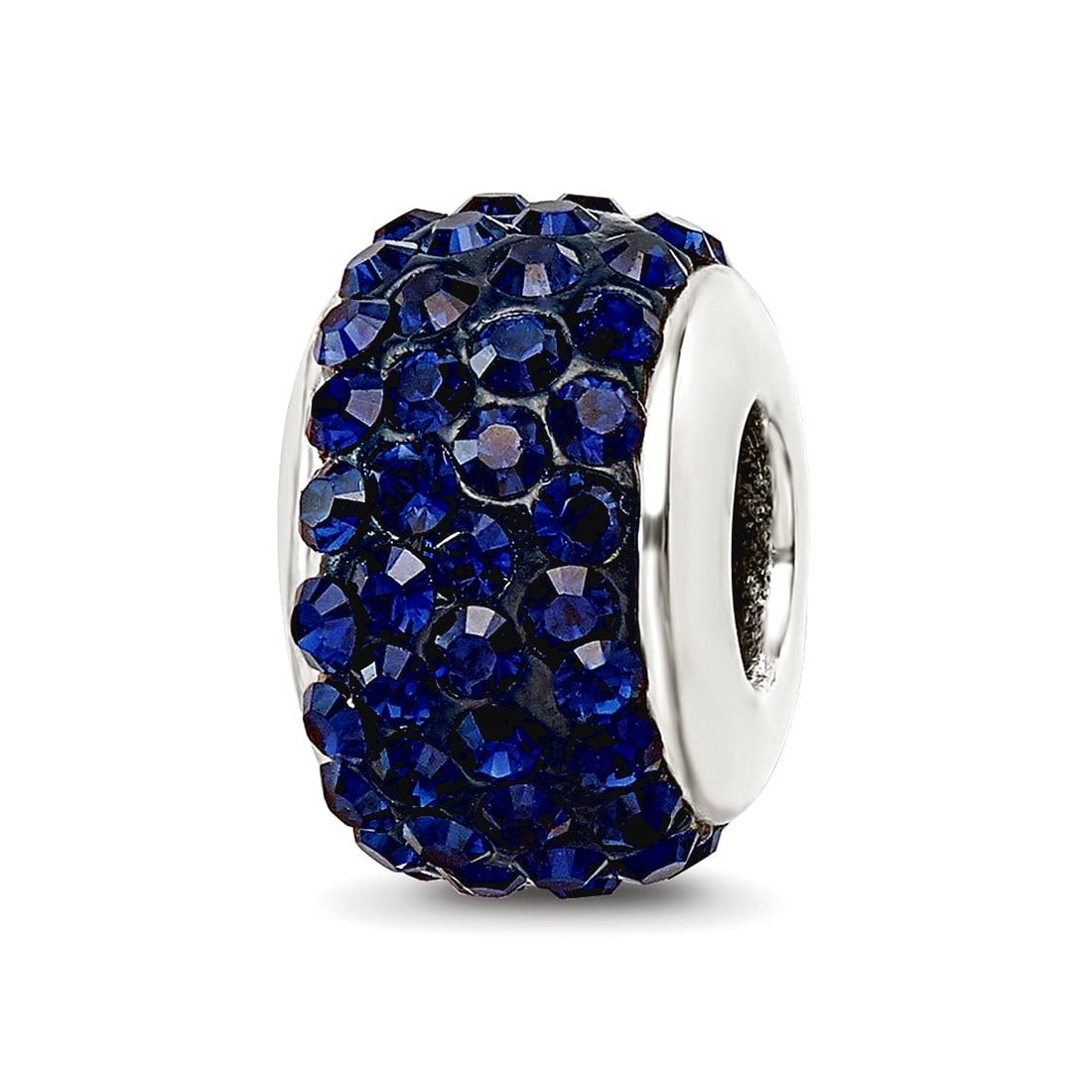 Sterling Silver Reflections Dark Blue/Navy Full Preciosa Crystal Bead