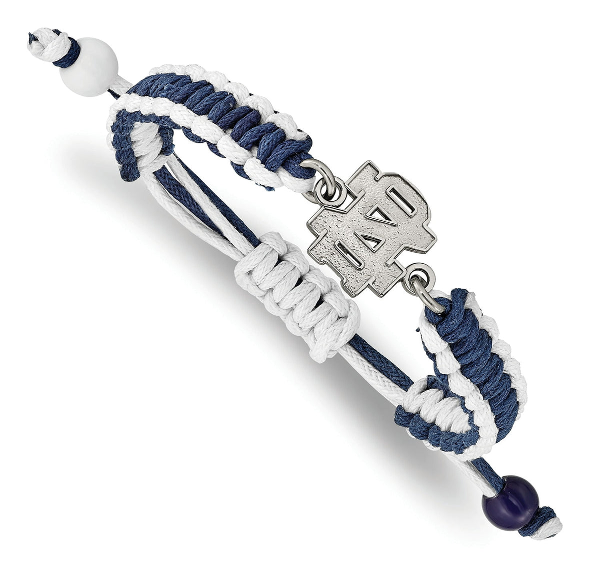 Stainless Steel LogoArt University of Notre Dame N-D Adjustable Cord Bracelet #Q-ST514UND