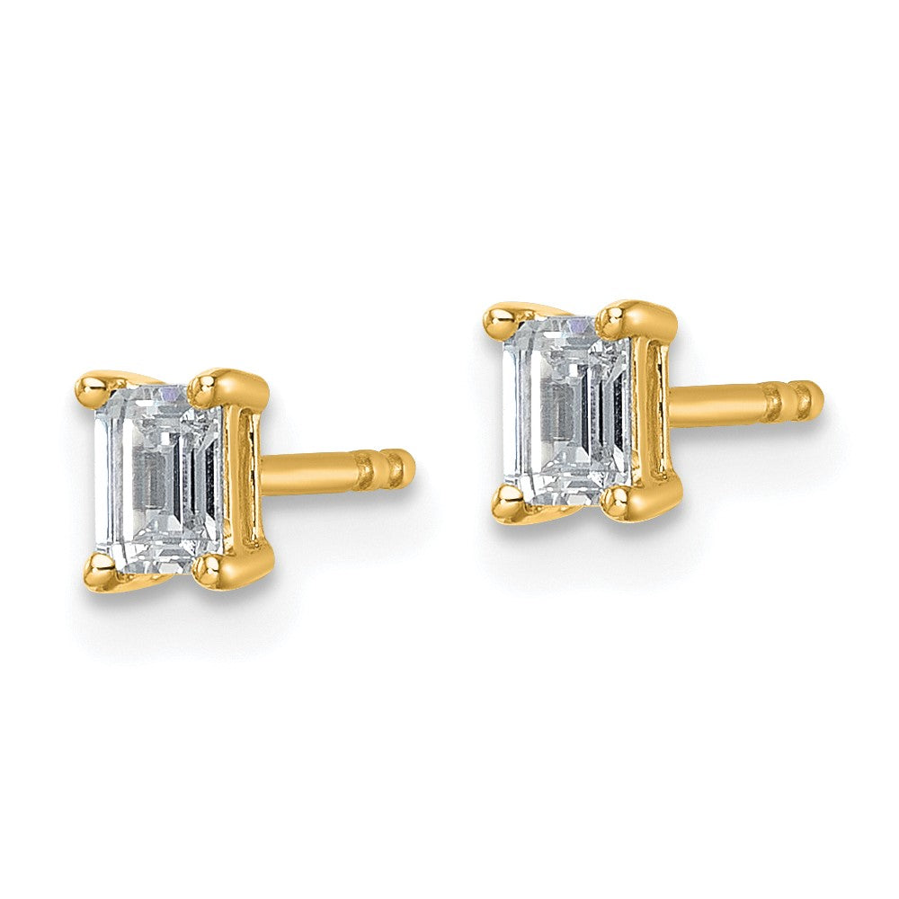 14ky Emerald 5x3mm Post Earring Mountings