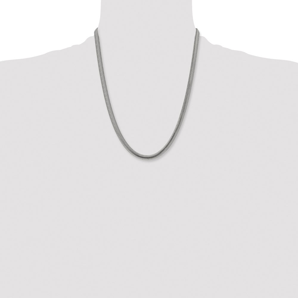 Stainless Steel Polished 6.2mm 24in Flat Snake Chain