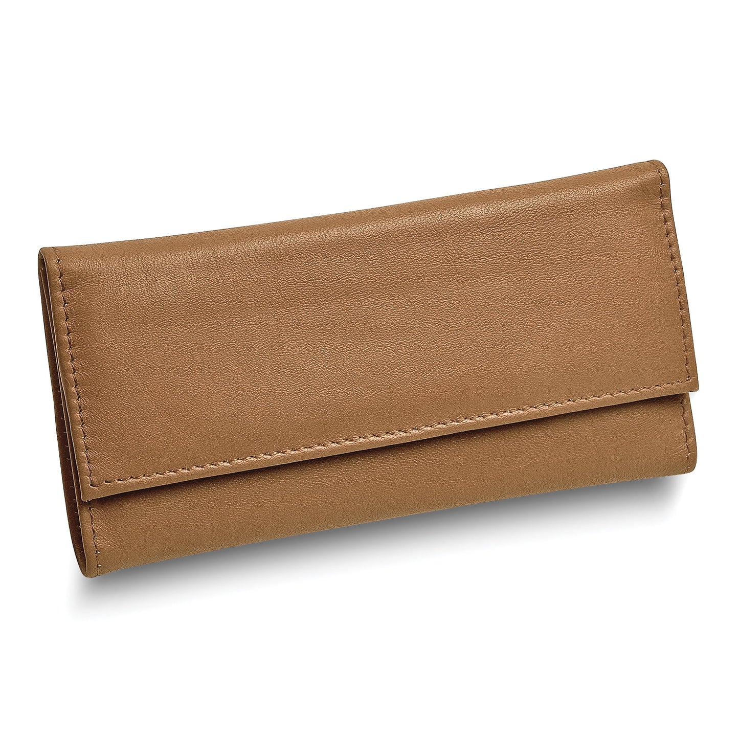 Tan Leather Magnetic Closure Slim Jewelry Wallet GM17714