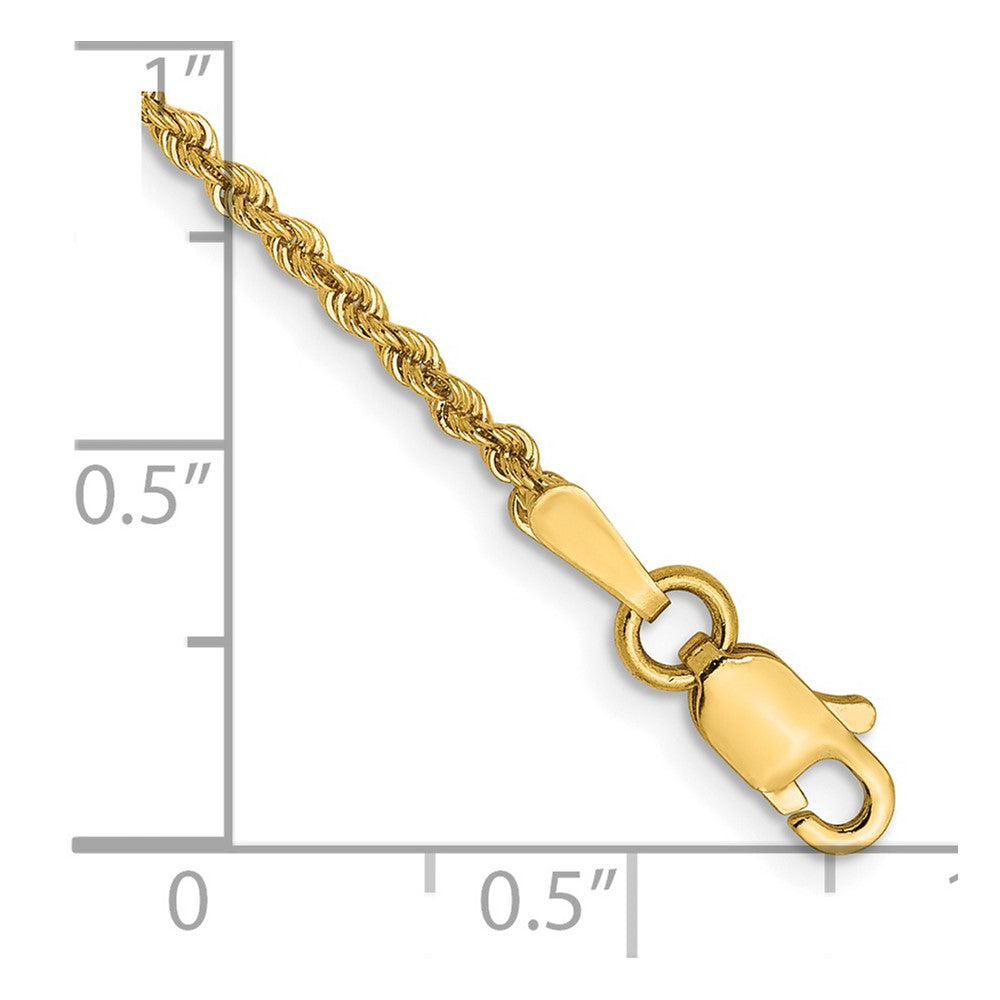 14K 1.6mm Solid Regular Rope Chain Anklet