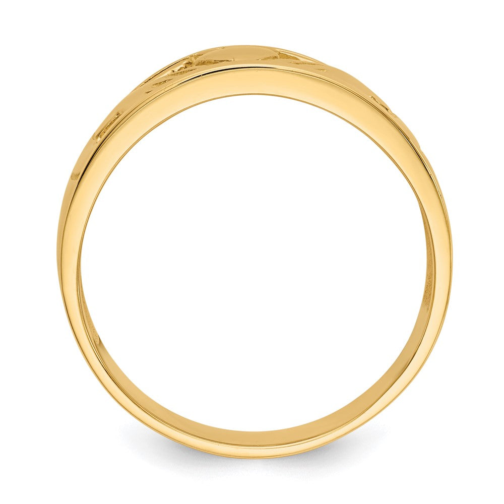 14k Polished Claddagh Band Size 7