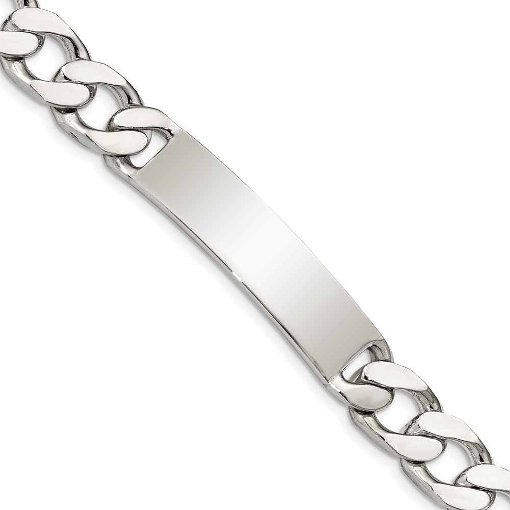 Sterling Silver 8.5inch Polished Engraveable Curb Link ID Bracelet 8.5 inches