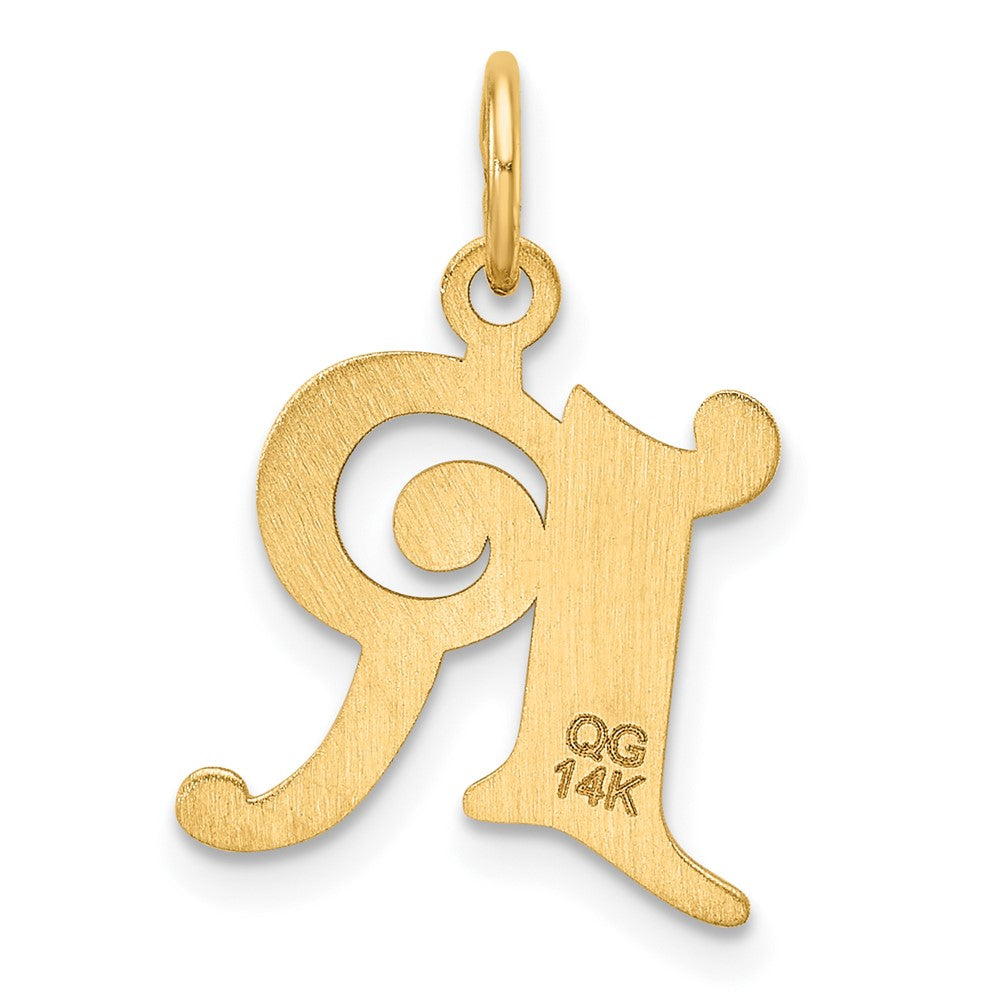 14K Diamond-cut Letter R Initial Charm