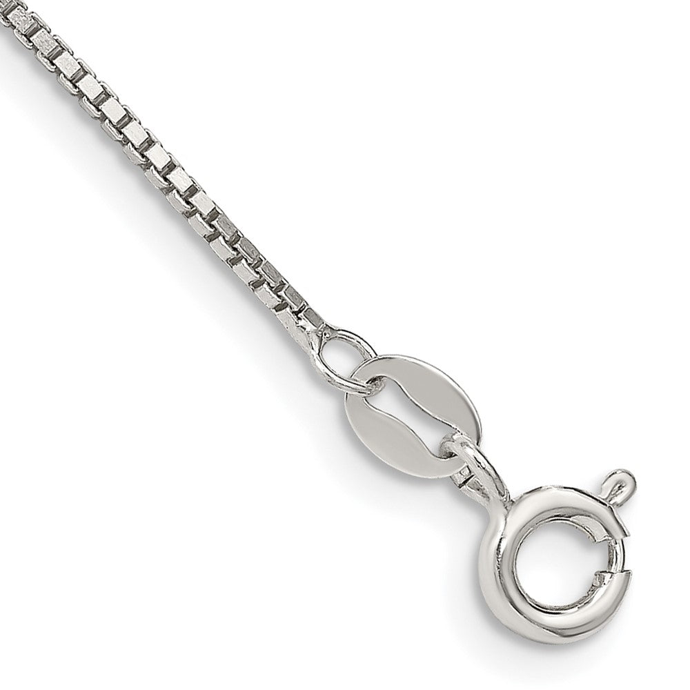 Sterling Silver 1.1mm Box Chain Anklet 10 inches