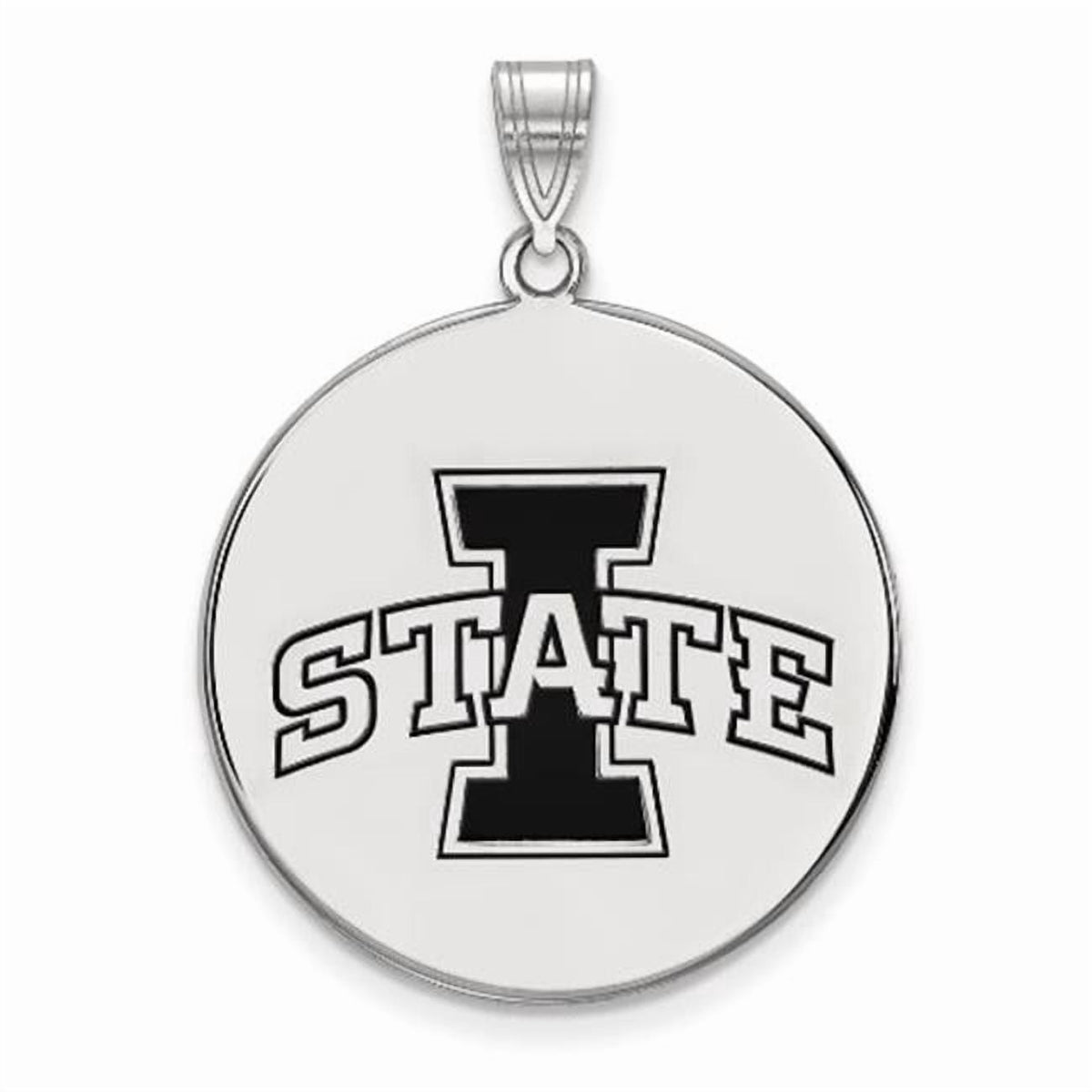 LogoArt Sterling Silver Iowa State University Large Enamel Disc Pendant Necklace Female Adult
