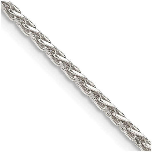 Sterling Silver 2mm Diamond-cut Spiga Chain 22 Inches