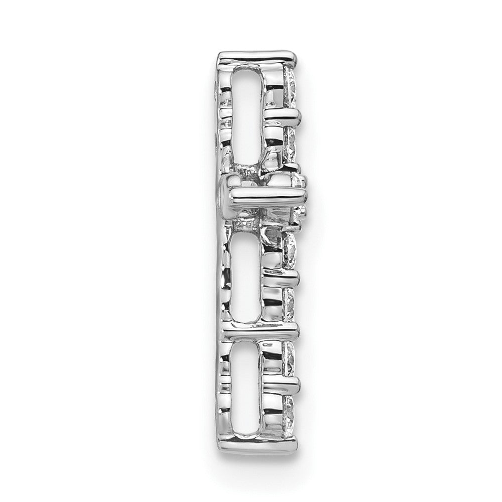 14k White Gold 1/3 carat Lab Grown Diamond VS/SI+ G+ Cross Chain Slide Pendant